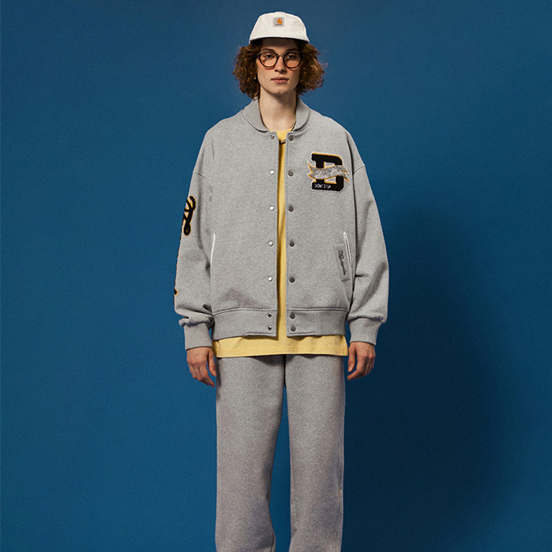 Contrast Patch Embroidery New Coat Jacket Male