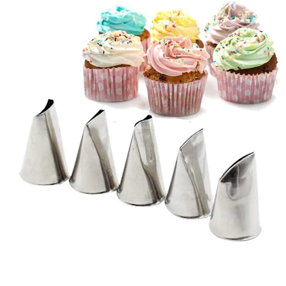 Stainless steel rose flower cream squeeze mouth set of 5