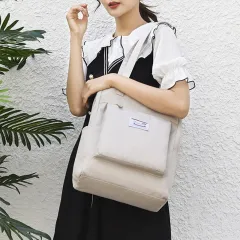 One-shoulder shopping bag laptop bag shockproof large capacity briefcase - Grey - View 1