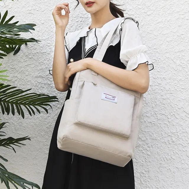 One shoulder shopping bag laptop bag shockproof large capacity briefcase Grey - Shop at LoveMi
