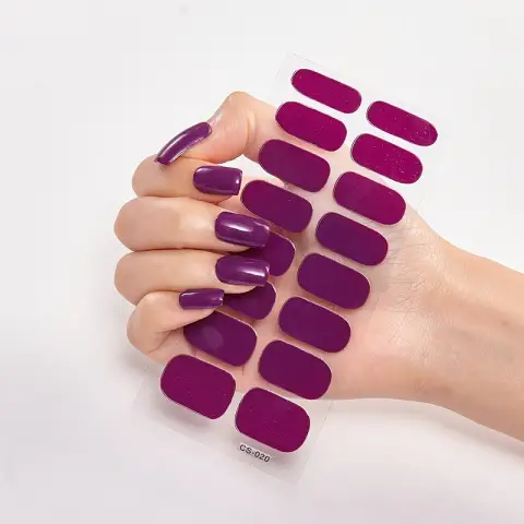 Nailart Sticker Pure Solid Color Self Adhesive Nail Set
