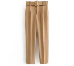 Multicolour draped trousers with belt - Multicolour - View 1