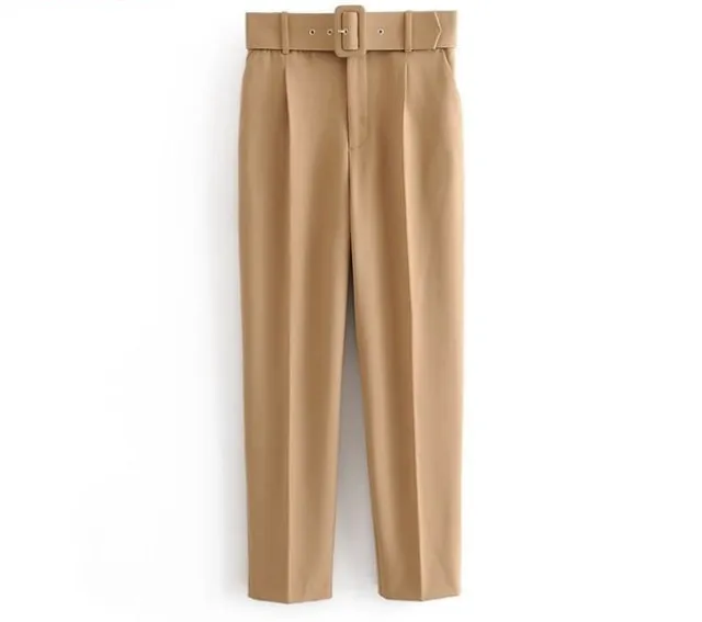 Multicolor draped trousers with belt Multicolor - Shop at LoveMi