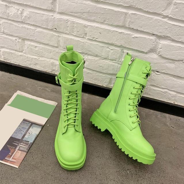 Mid-tube zipper motorcycle boots