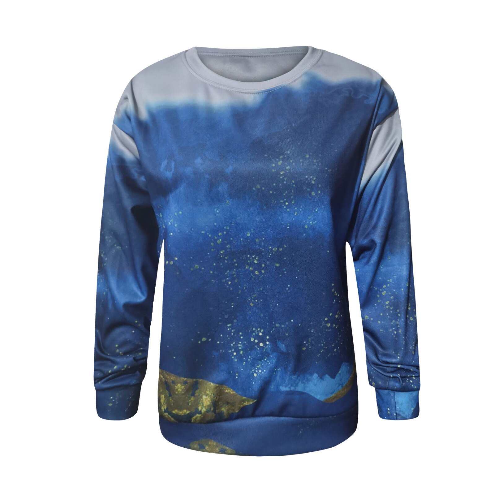 Turtleneck round neck long sleeve printed women's top