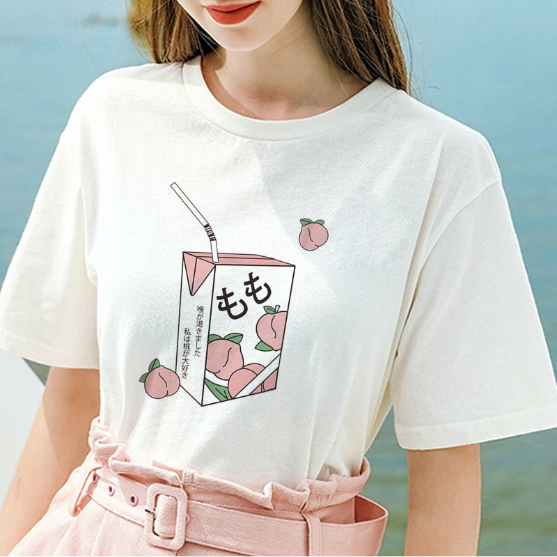 Peach Juice Milk Simple Fun T-shirt