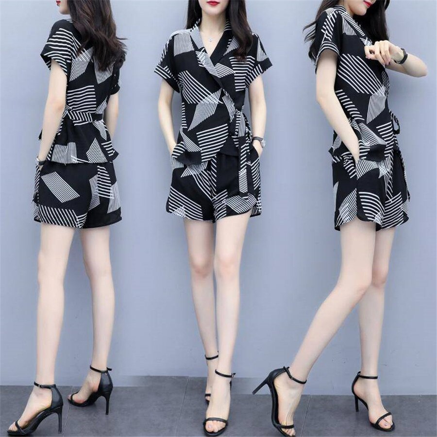 Striped casual fashion two-piece suit