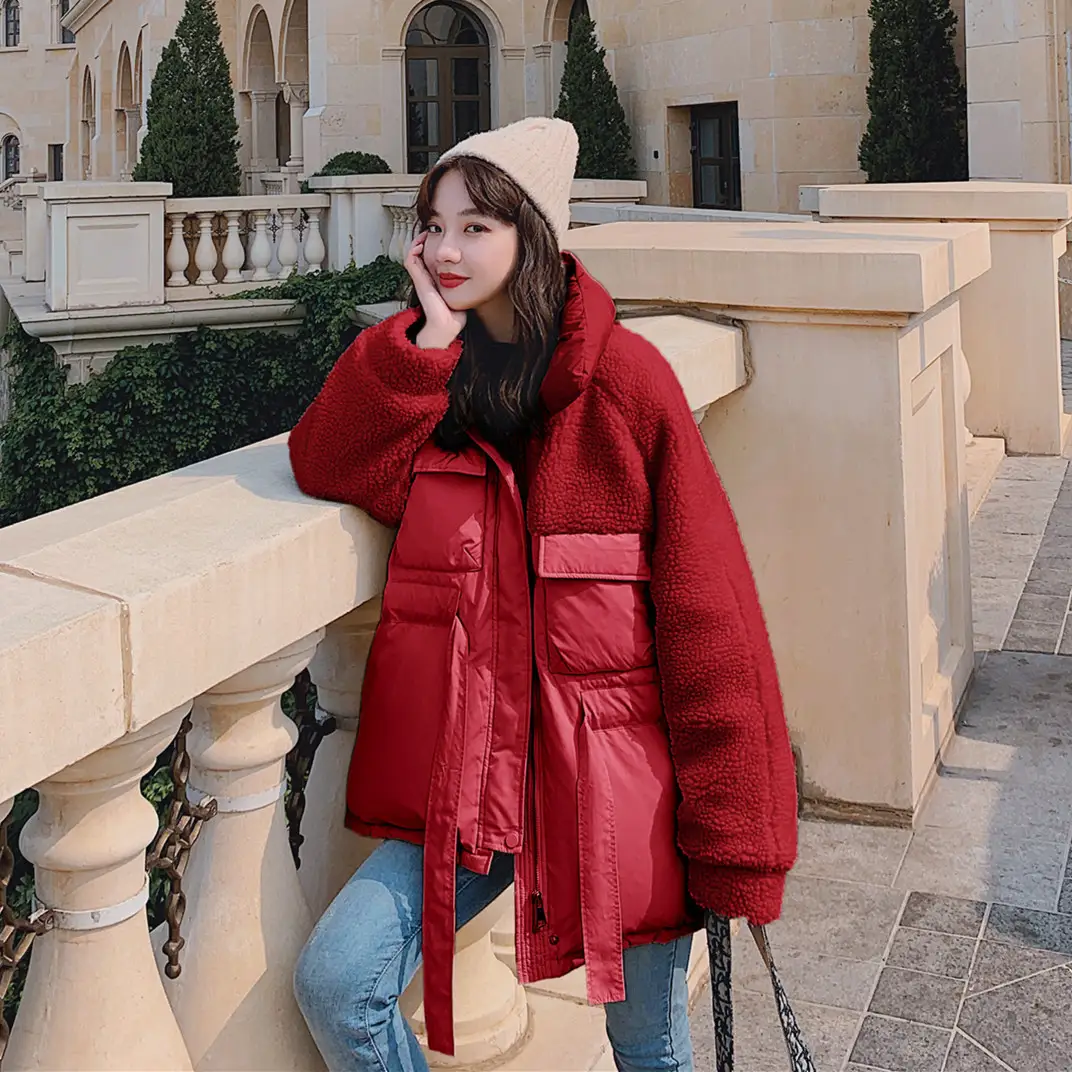 Real shot autumn and winter New lamb fur coat women's Korean style loose short short fur and fur