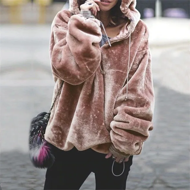 Irregular sweater with hood Pink - Shop at LoveMi