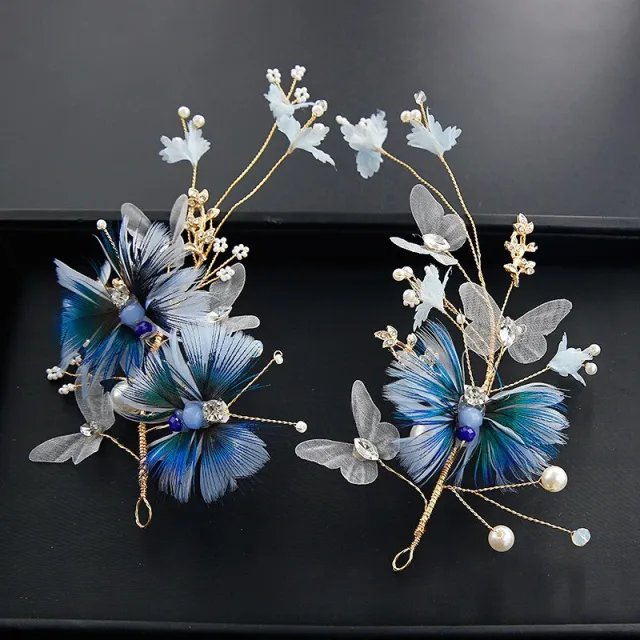 Bridal wedding hair accessories Blue - Shop at LoveMi