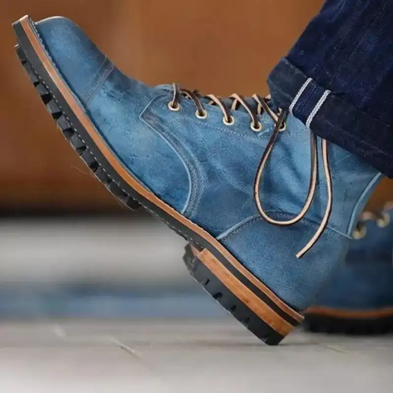 Thick heel rivet men's boots