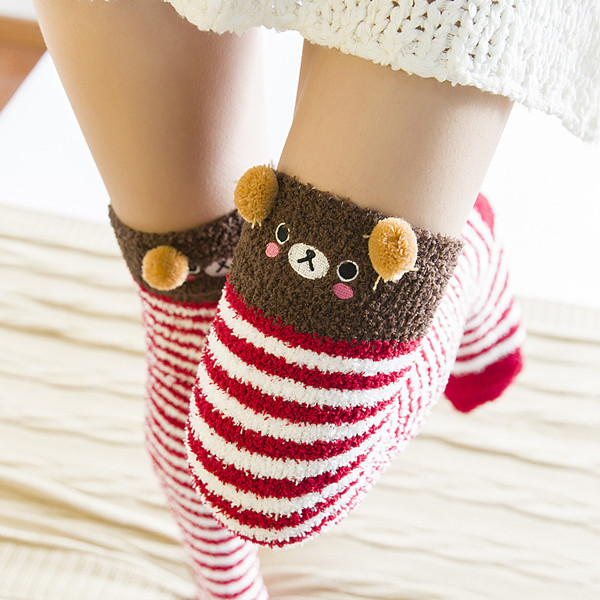 Title 3, Coral fleece over the knee warm long socks