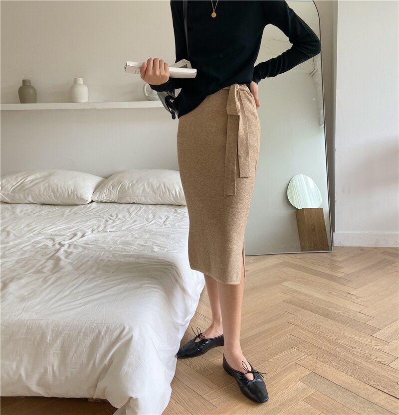 Mid-length high-waist hip skirt