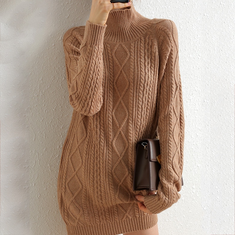 Mid-length high-neck dress