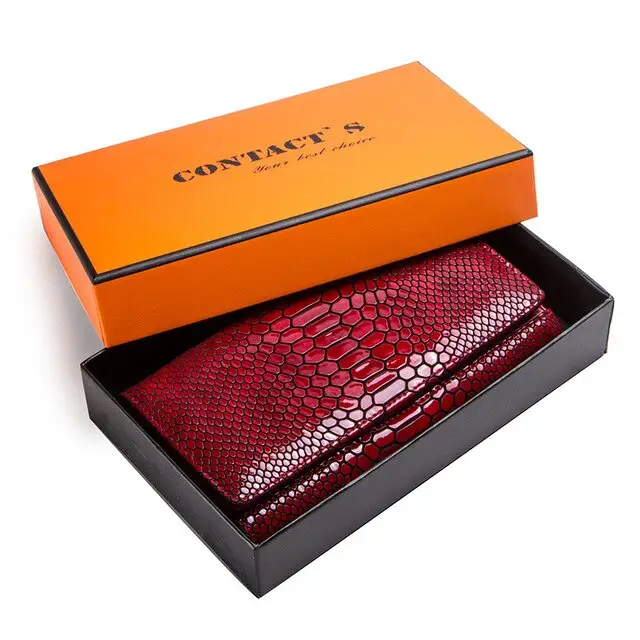 Marque de luxe pochette pour femmes portefeuilles en cuir véritable motif de serpent impression longue porte-monnaie femme cellule sac porte téléphone Dollar pr