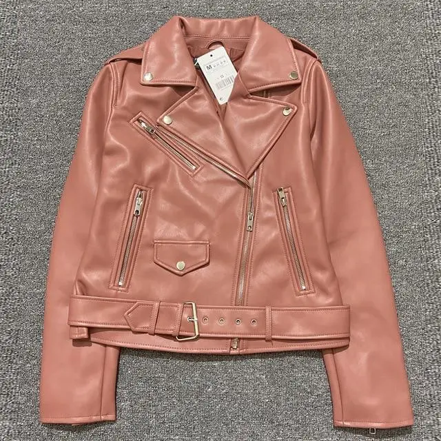 Faux leather jacket ladies Pink - Shop at LoveMi