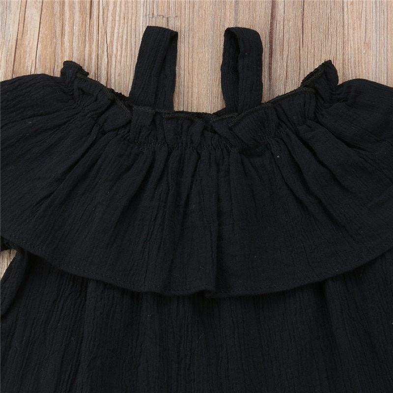 Half-sleeve off-shoulder halter top with split skirt 3PCS