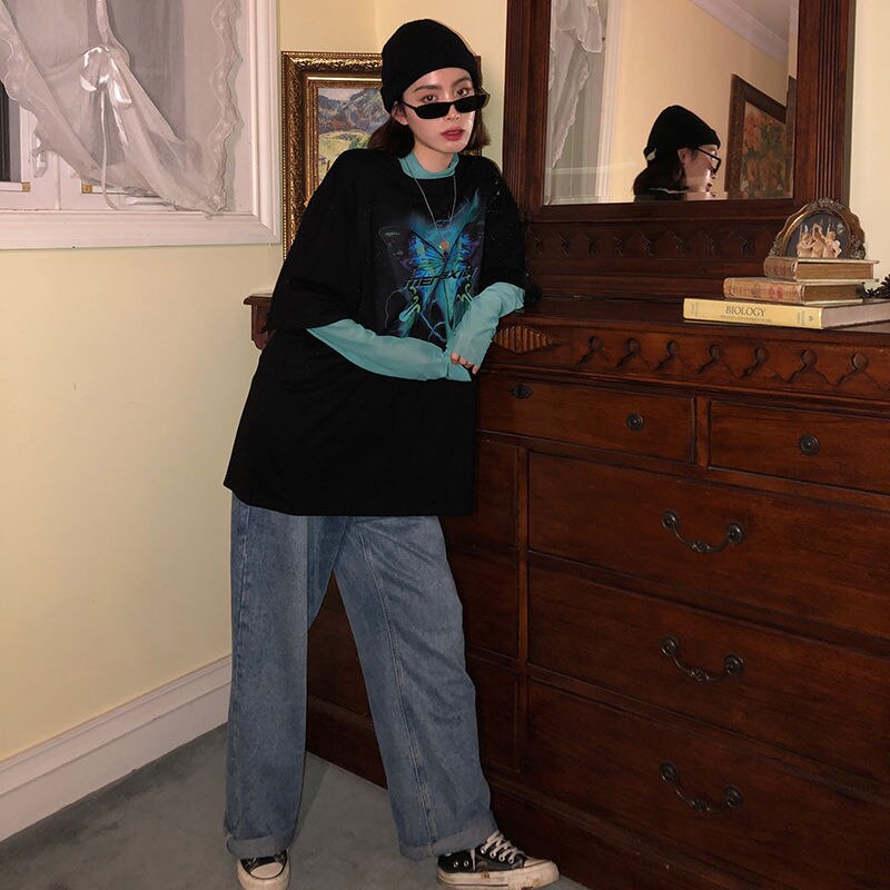 Style Harajuku Butterfly print T Shirt