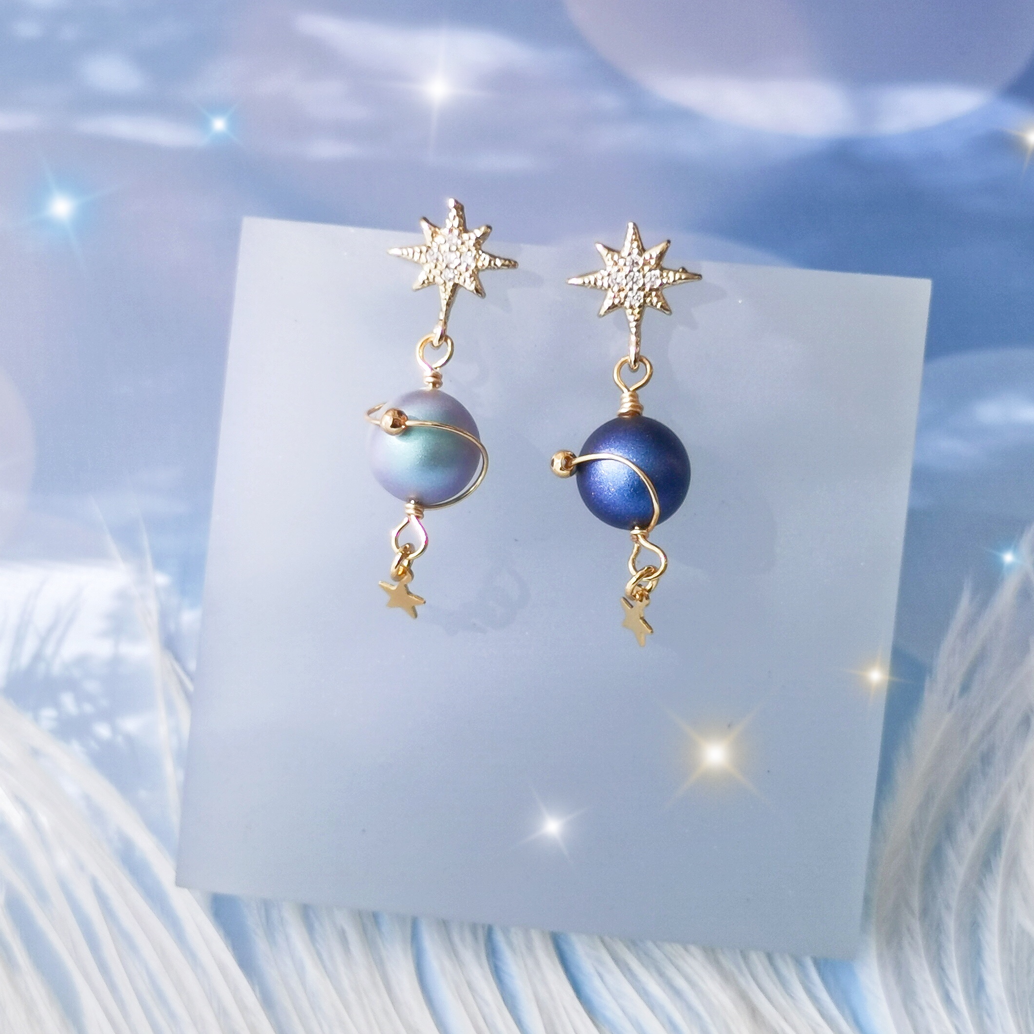 Lonely Planet Stud Earrings Retro French Style