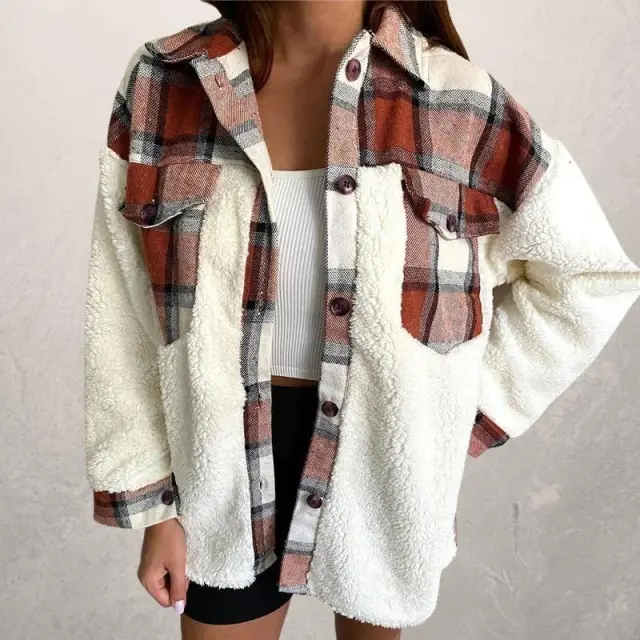 Ladies jacket Christmas mesh cashmere jacket Brown - Shop at LoveMi