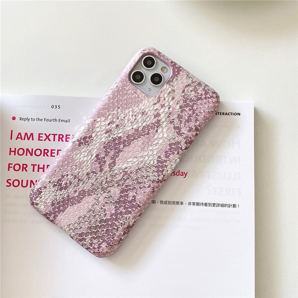 Title 2, Girly pink gilded snakeskin pattern phone case