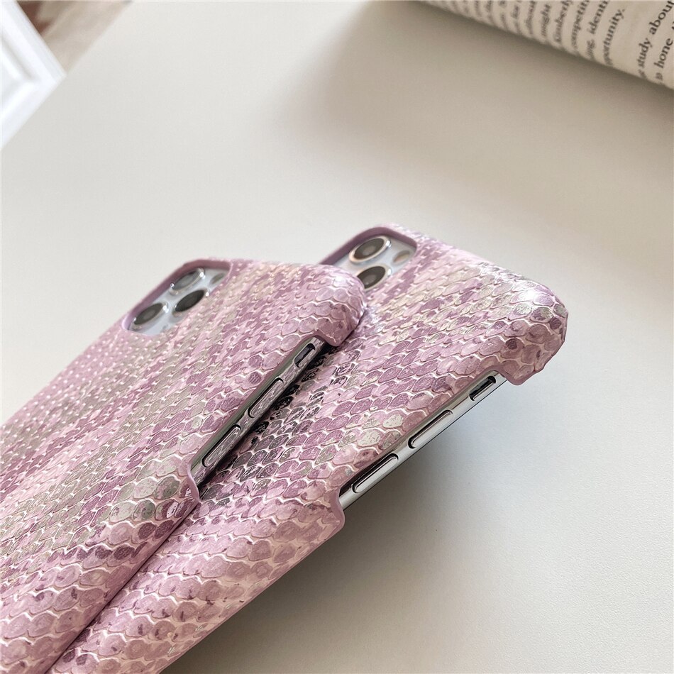 Title 1, Girly pink gilded snakeskin pattern phone case