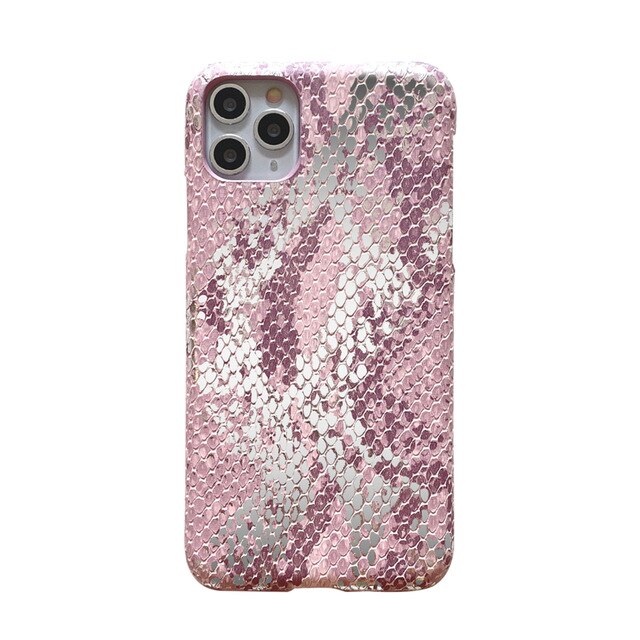 Title 3, Girly pink gilded snakeskin pattern phone case