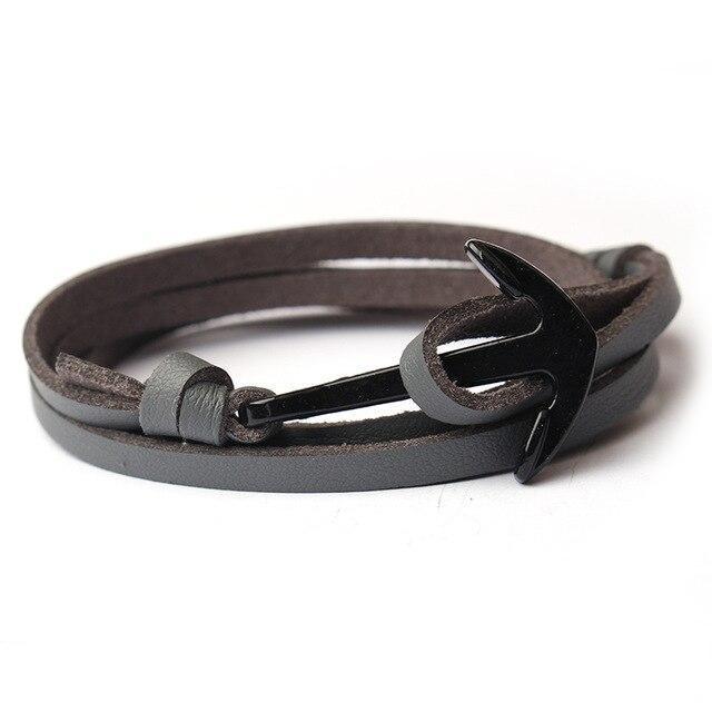 Leather Anchor Bracelet