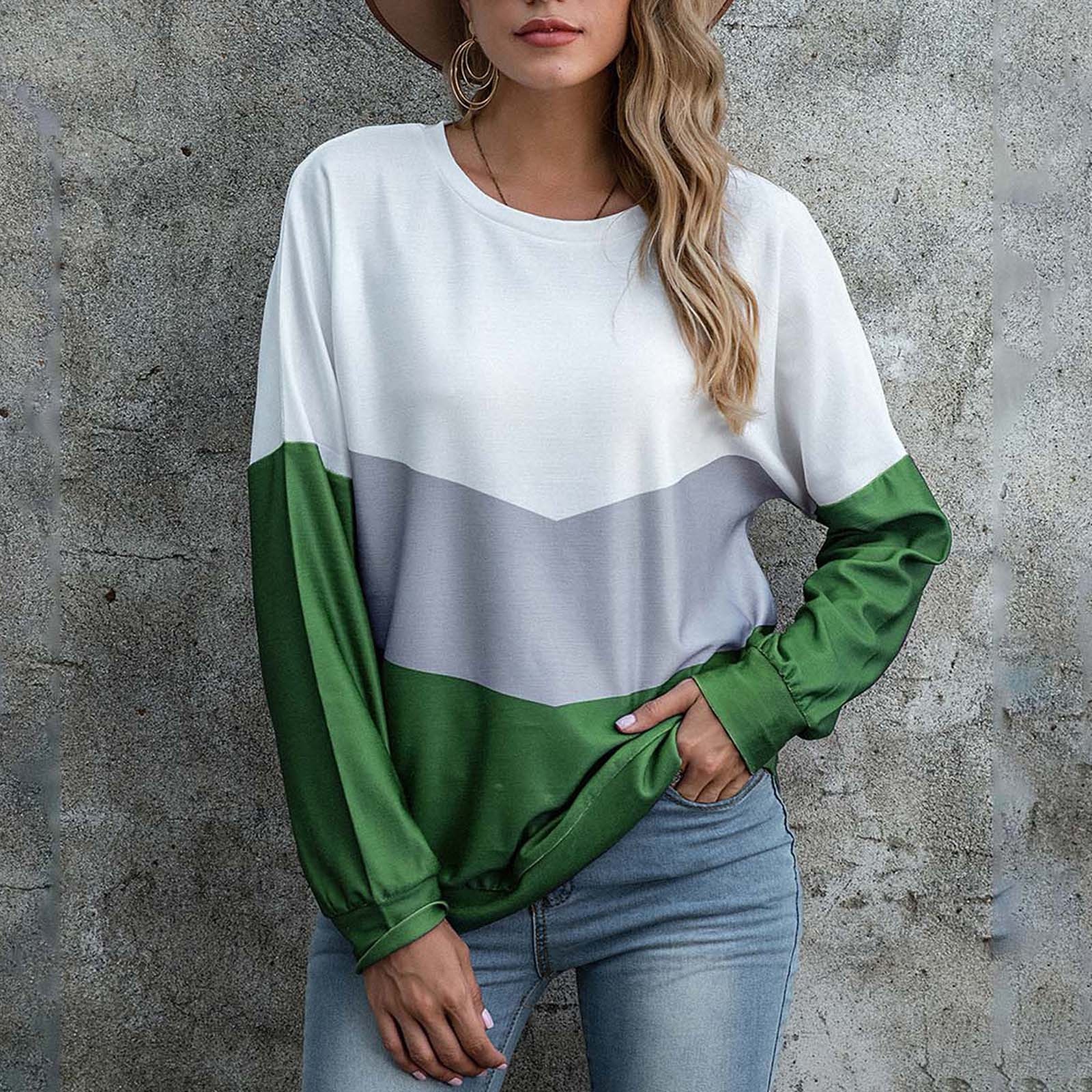 Patchwork printed three-color T-shirt