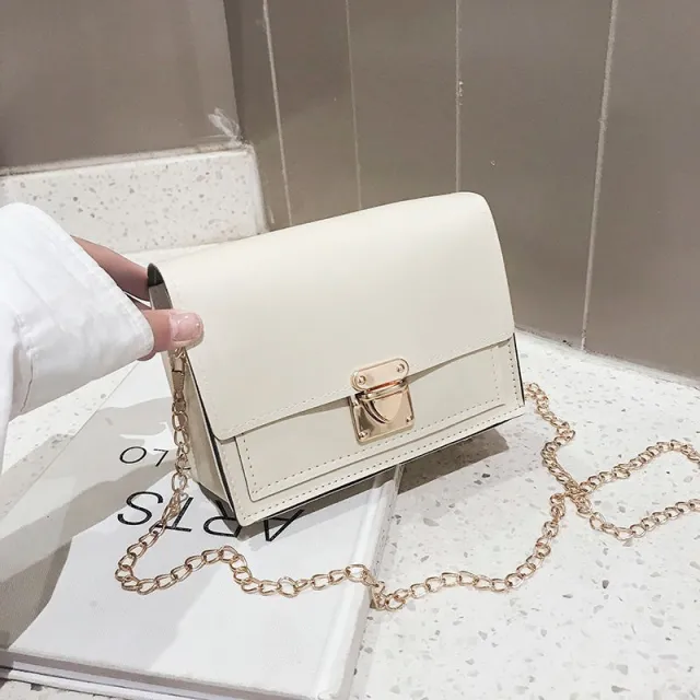 Women's bag shoulder messenger bag chain small square bag Beige - Shop at LoveMi