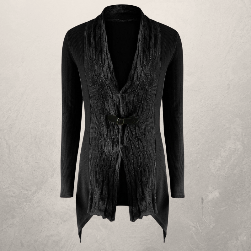 Buttoned irregular cardigan sweater coat