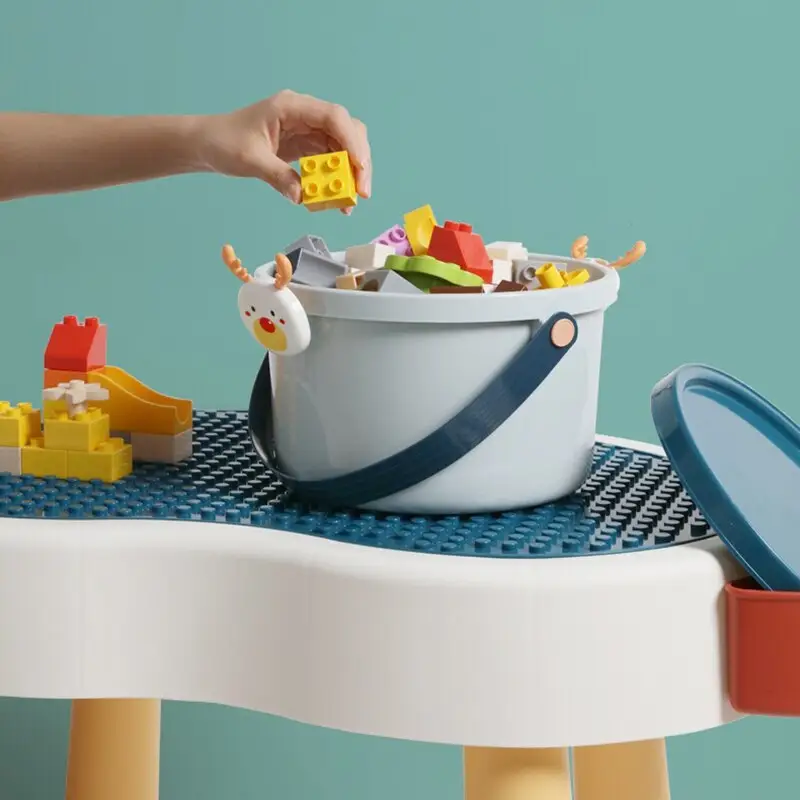 Children's cartoon portable plastic bucket toy storage
