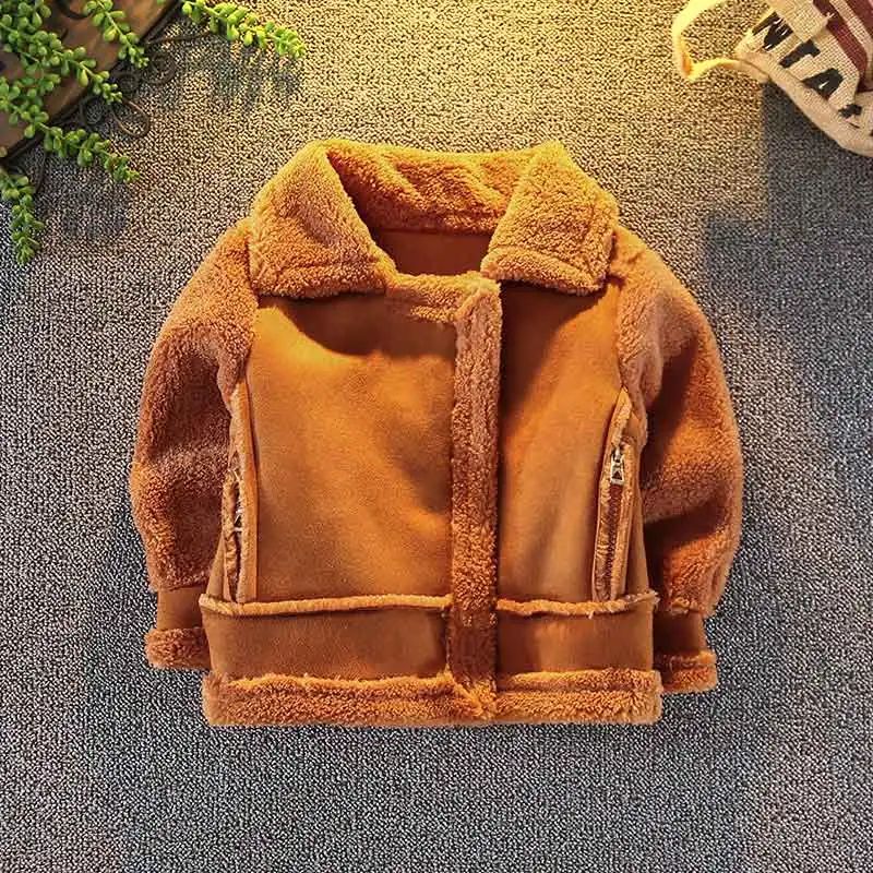 Long-sleeved Short Brown Children's Jacket