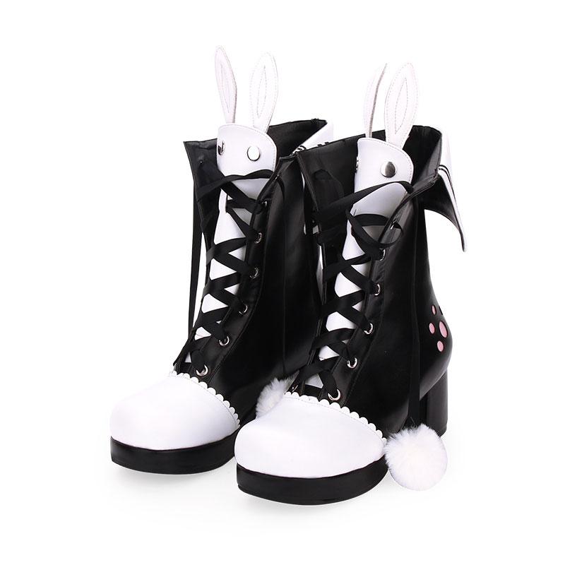 Lapel embroidered cotton boots