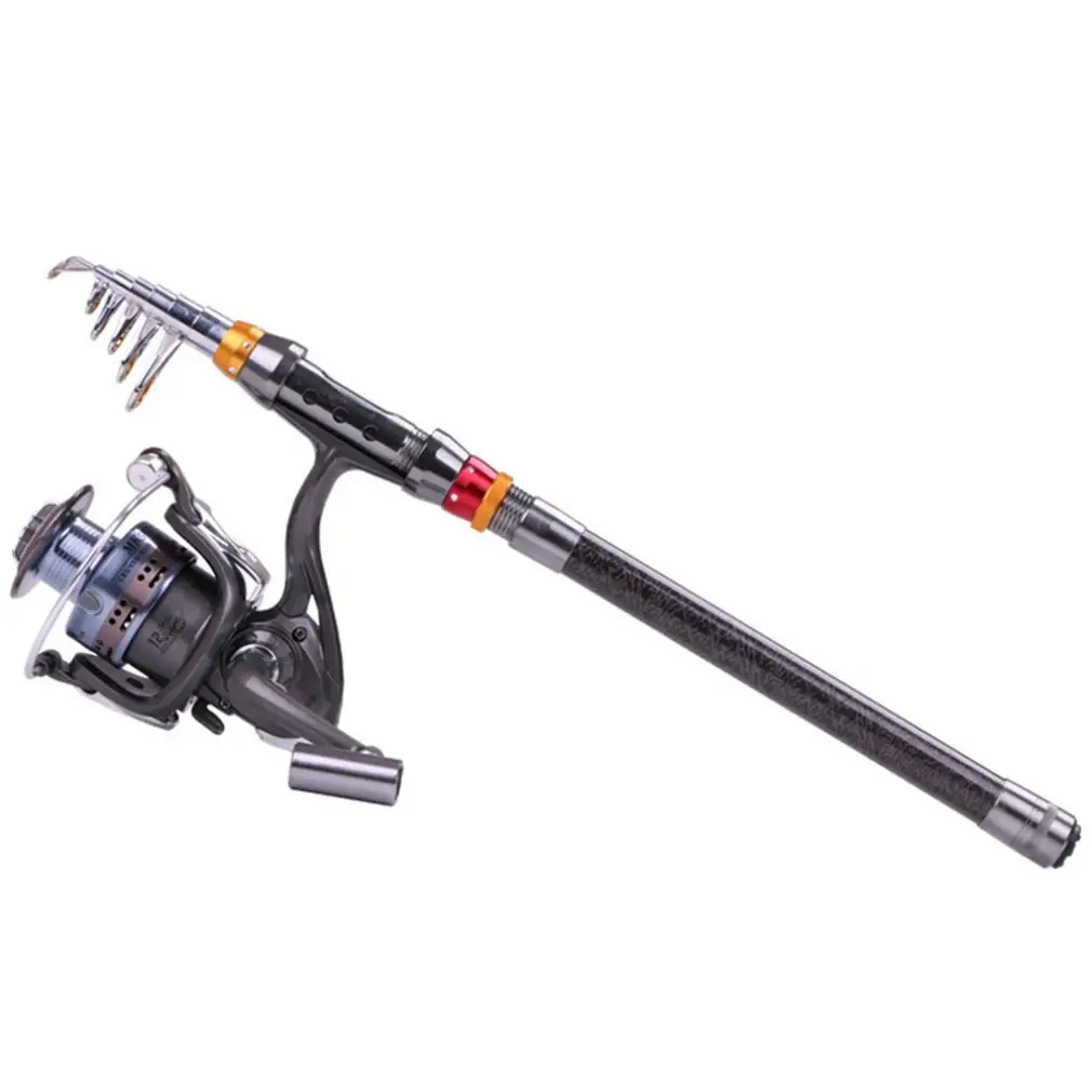 Fishing-Rod-Set Lures Spinning Reel Combo Line Telescopic