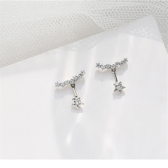 Exquisite sparkling diamond sky full of stars stud earrings