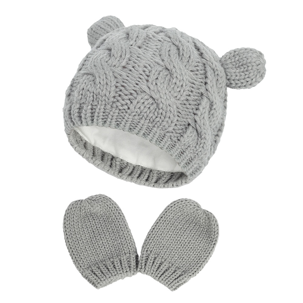 Baby knitted hat with small ears