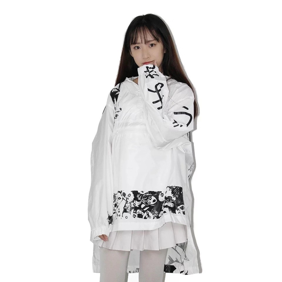 New Harajuku waterproof windbreaker women White - Shop at LoveMi