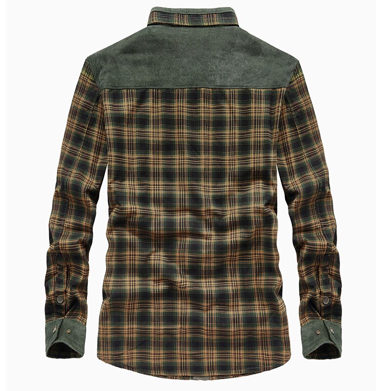 Men's plus fleece long-sleeved plaid shirt autumn and winter warm casual cotton