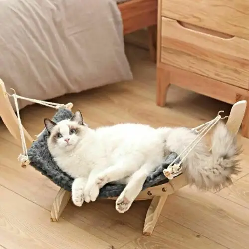 Solid wood cat and dog bed pet