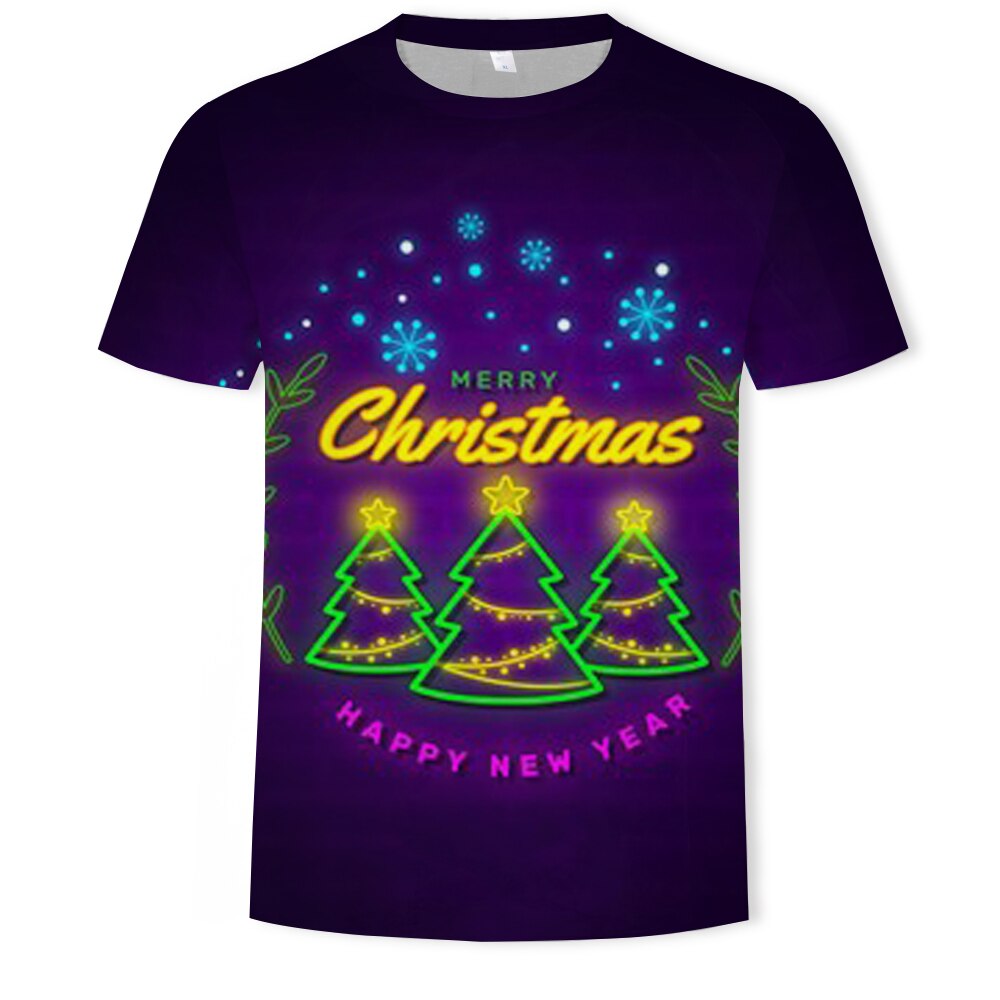 Christmas men's T-shirt 3D digital printing