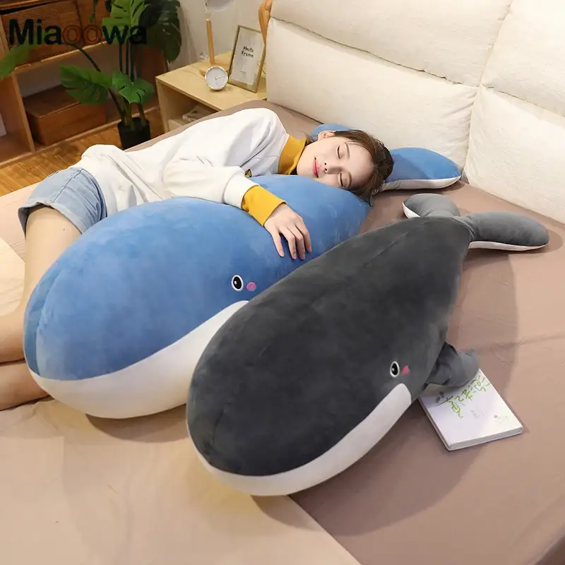 Detachable and washable cute big whale doll pillow plush toy