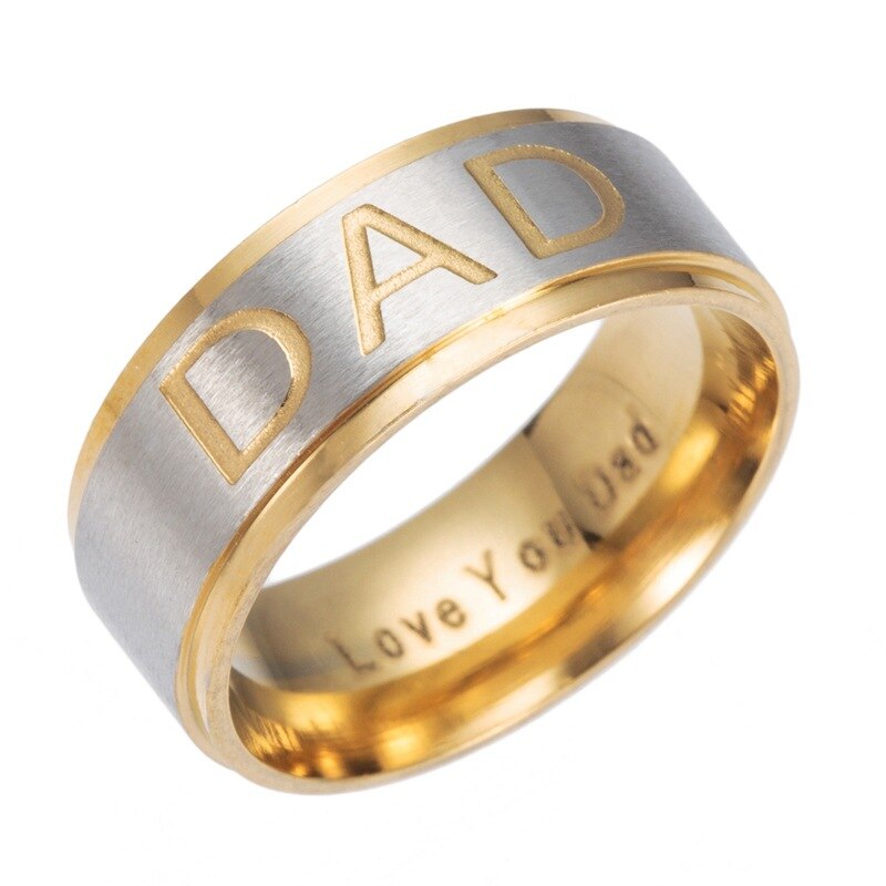 Stainless Steel Ring Letter DAD Ring Classic Titanium Steel Ring