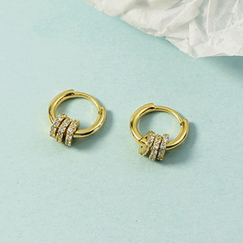 Exquisite Diamond Circle Earrings Female Fashionable Ins Cold Wind