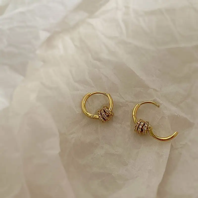 Exquisite Diamond Circle Earrings Female Fashionable Ins Cold Wind