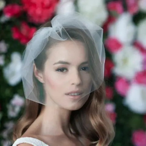 Bridal Veil Mesh Wedding Hijab Short Style