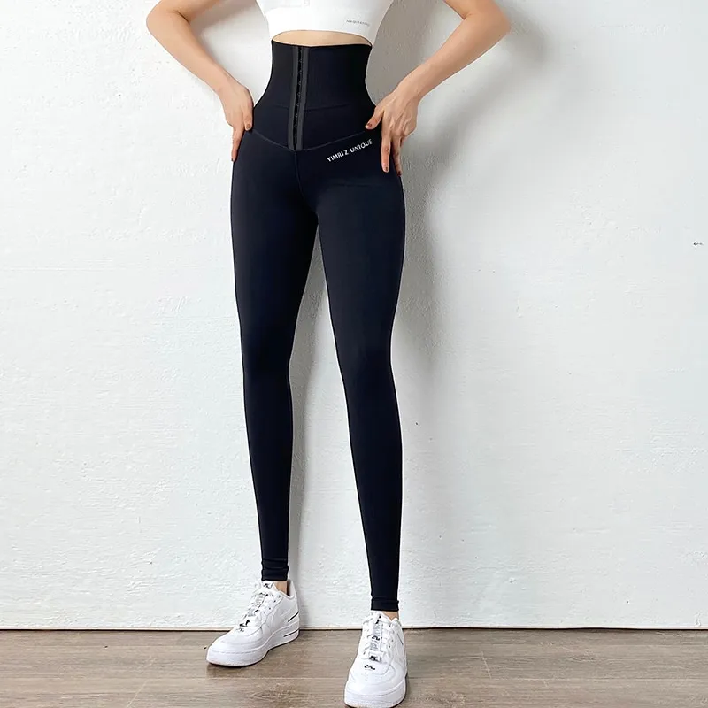 Women's Training Pants High Waist Elastic Tights - Black