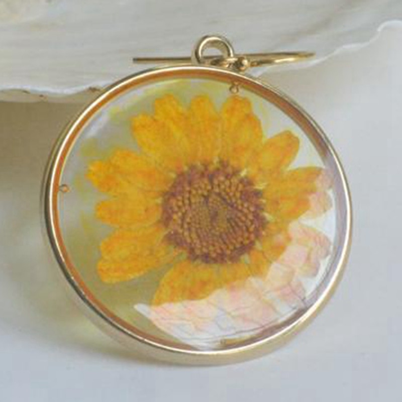 New Wrinkled Chrysanthemum Flower Geometric Earrings