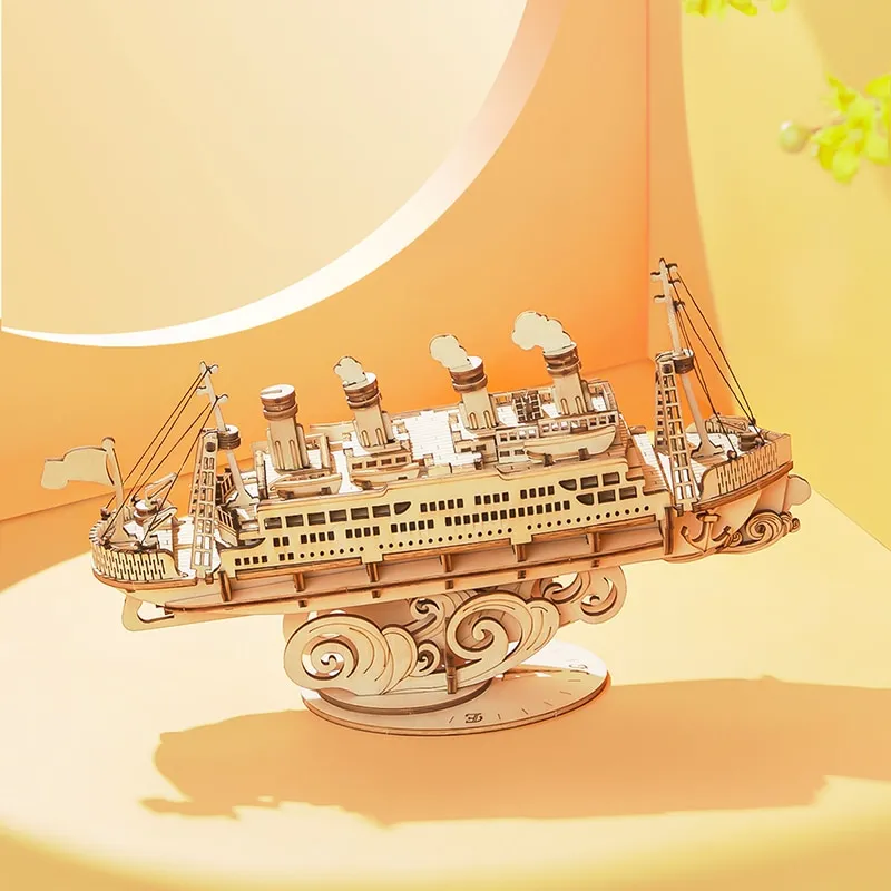 Wooden Puzzle Games Boat & Ship Model Toys For Children Kids Girls Birthday Gift – image 3