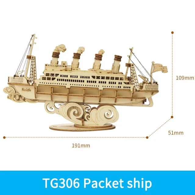 Wooden Puzzle Games Boat & Ship Model Toys For Children Kids Girls Birthday Gift – image 7